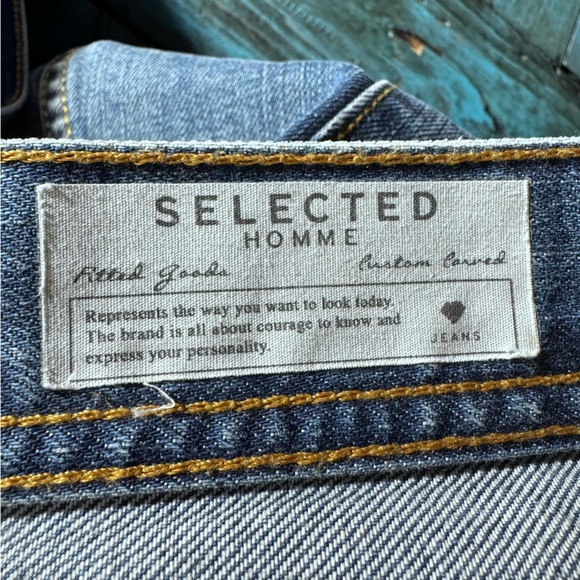 Selected Homme Men's Blue Tapered Jeans Size 38 Button Fly - Picture 12 of 14